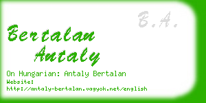 bertalan antaly business card